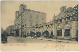 Železnice státní nádraží c.k. pošta Prašná brána Praha