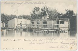 Pozdrav z plovárny v Kouřimi 1918