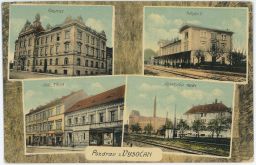 Železnice nádraží Praha Vysočany radnice Odkolkův mlýn 1916