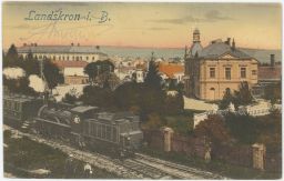 Železnice Lanškroun Ústí nad Orlicí loko strojvedoucí 1920 ČSD 254.3