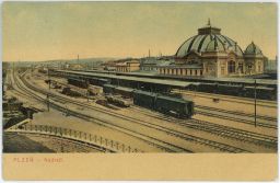 Železnice nádraží Plzeň lakovka 1909?