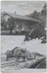 Železnice nádraží Panská restaurace Kvasiny Rychnov nad Kněžnou 1907