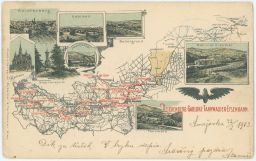 Železnice mapa Liberec Jablonec Tanvald Zelený Důl 1903