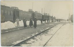 Železnice nádraží České Budějovice zima 1910