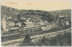 Železnice nádraží Bečov nad Teplou lokomotiva 334.1 Karlovy Vary