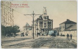 Železnice nádraží císaře Františka Josefa Praha 1905