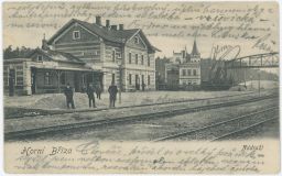 Železnice nádraží Horní Bříza Plzeň-sever 1904