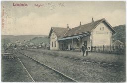 Železnice nádraží Luhačovice Zlín nakl. Hložek 1906