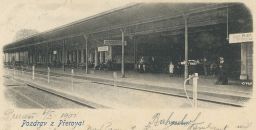 Železnice nádraží 1. nástupiště Přerov 1901