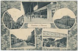 Železnice nádraží nástupiště Přerov 1913