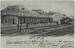 Železnice nádraží Hodonín nakl. Sobek 1902