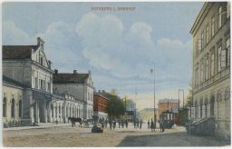 Železnice nádraží tramvaj fiakr Oderberg Bohumín Karviná 1917