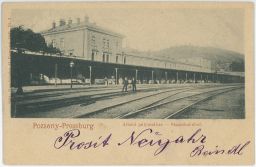 Železnice nádraží Pozsony Pressburg Bratislava 1899