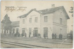 Železnice nádraží Vynohradiv Nagyszőllős Sevluš Ukrajina 1920