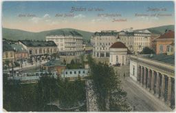 Železnice vlak hotel Garni Bristol Baden bei Wien 1919