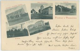 Tlumačov Zlín hostinec Bartlík železnice nádraží továrna náměstí škola 1900