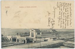 Železnice nádraží zastávka Plzeň Říšské předměstí 1907