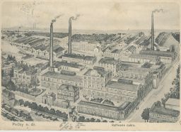 Železnice nádraží rafinerie cukru cukrovar Pečky Kolín 1904