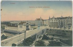 Železnice nádraží zastávka Plzeň Říšské předměstí 1913