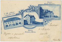 Železnice nádraží pošta Netolice Prachatice 1899