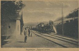 Železnice nádraží Salgótarján Šalgov Tarjany Maďarsko 1922