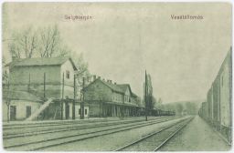 Železnice nádraží Salgótarján Šalgov Tarjany Maďarsko 1920