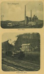 Železnice nádraží huť Ózd Maďarsko 1909