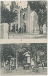 Železnice nádraží restaurace Lébény Maďarsko 1917