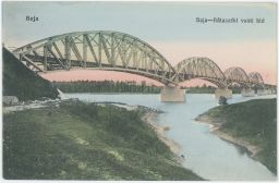 Železnice most Baja Frankenstadt Maďarsko 1909