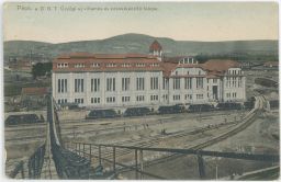 Železnice nádraží Pécs Maďarsko Mecsek 1915