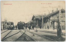 Železnice nádraží Dunaharaszti Maďarsko 1912