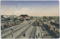 Železnice nádraží Kaposvár Maďarsko cca 1916