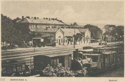 Železnice nádraží Marchegg Rakousko 1915