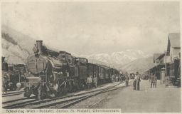 Železnice nádraží Sankt Michael Obersteiermark Rakousko 1912