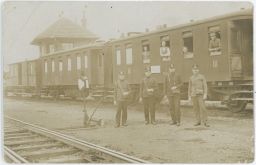 Železnice nádraží vlak Nové Zámky - Levice 1912, Slovensko