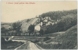 Železnice trať vlak Zebegény Maďarsko 1909