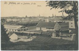 Železnice nádraží Sankt Pölten Rakousko 1916