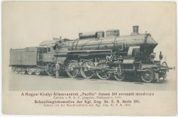 Železnice MÁV parní lokomotiva Pacifik série 301 1912