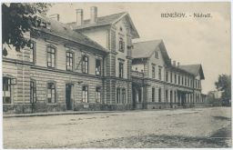Železnice nádraží Benešov A.K.V. 1928