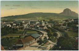 Železnice nádraží celkový pohled Bílina Teplice 1910