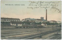 Železnice nádraží cukrovar Louny 1909