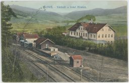 Železnice nádraží hotel Hrádek Jílové u Prahy Praha západ 1910