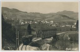 Železnice elektrická lokomotiva most Vyšší Brod Český Krumlov foto Seidel 1927