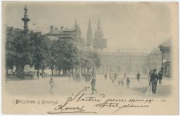 Hradčanské náměstí a nápadní vstupní část Pražského hradu 1900