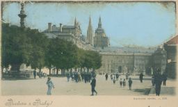 Pohled na část Hradčanského náměstí 1899
