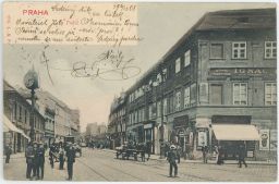 Křižovatka Poříčské třídy, Zlatnické a Jezdecké 1903