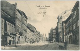Průhled Ječnou ulicí na Novém Městě 1907