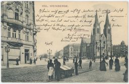 Praha Vinohrady Purkyňovo náměstí roku 1908