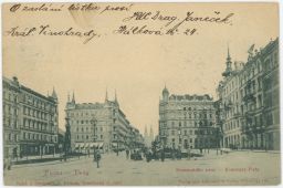 Praha Vinohrady Komenského náměstí roku 1899