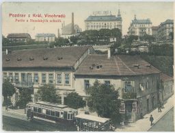 Praha Vinohrady Partie u Nuselských schodů TRAMVAJ 1899